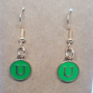 7/$10 U Initial Earrings, New